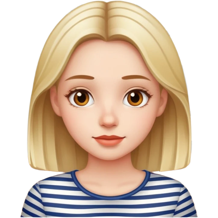 Pretty girl in striped shirt indoors emoji