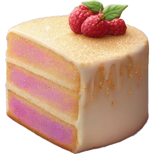 Realistic cake with glitter emoji