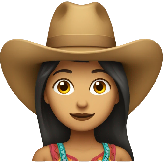 mujer morena con sombrero vaquero emoji
