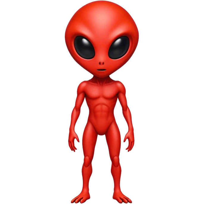 Red alien, full body emoji