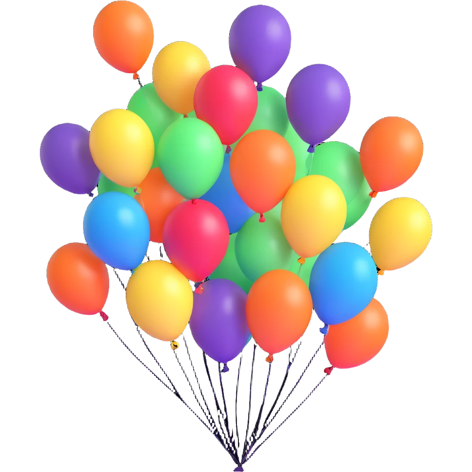 Vibrant multicolored balloons floating freely in the sky emoji