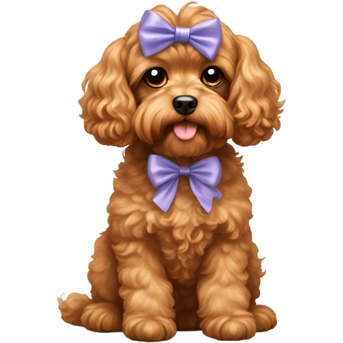 Cavoodle with a bow on its head  emoji