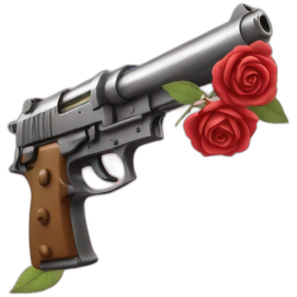 gun with a roses in the end emoji