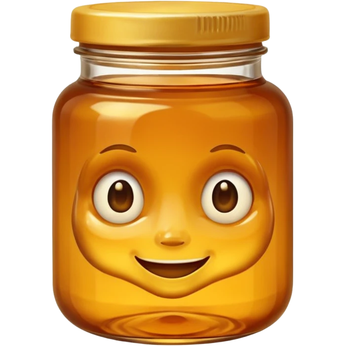 Jar of honey with a face  emoji