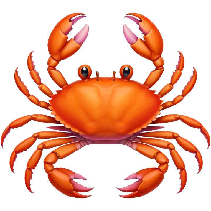 Cute orange crab with a pink bow sitting down emoji