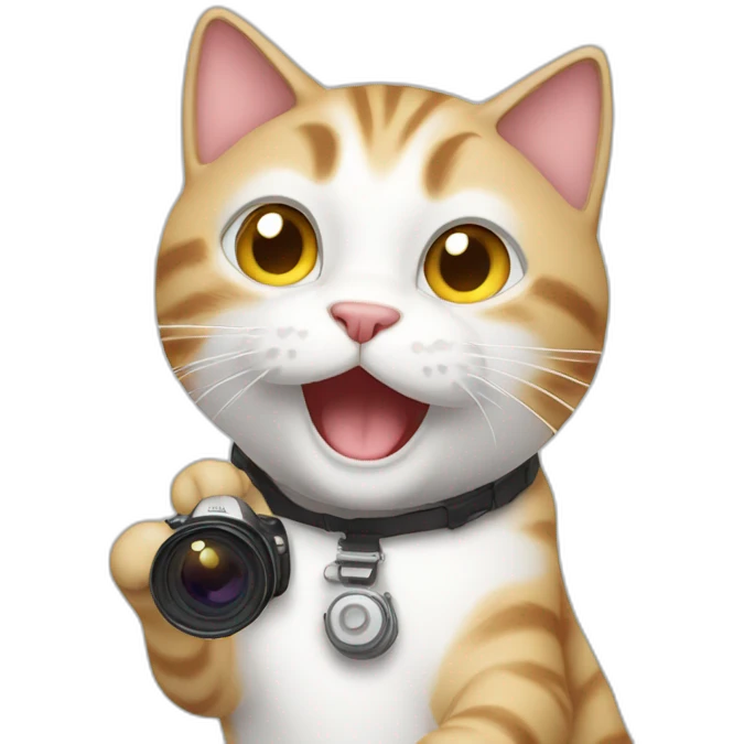 happy Cat taking photo emoji
