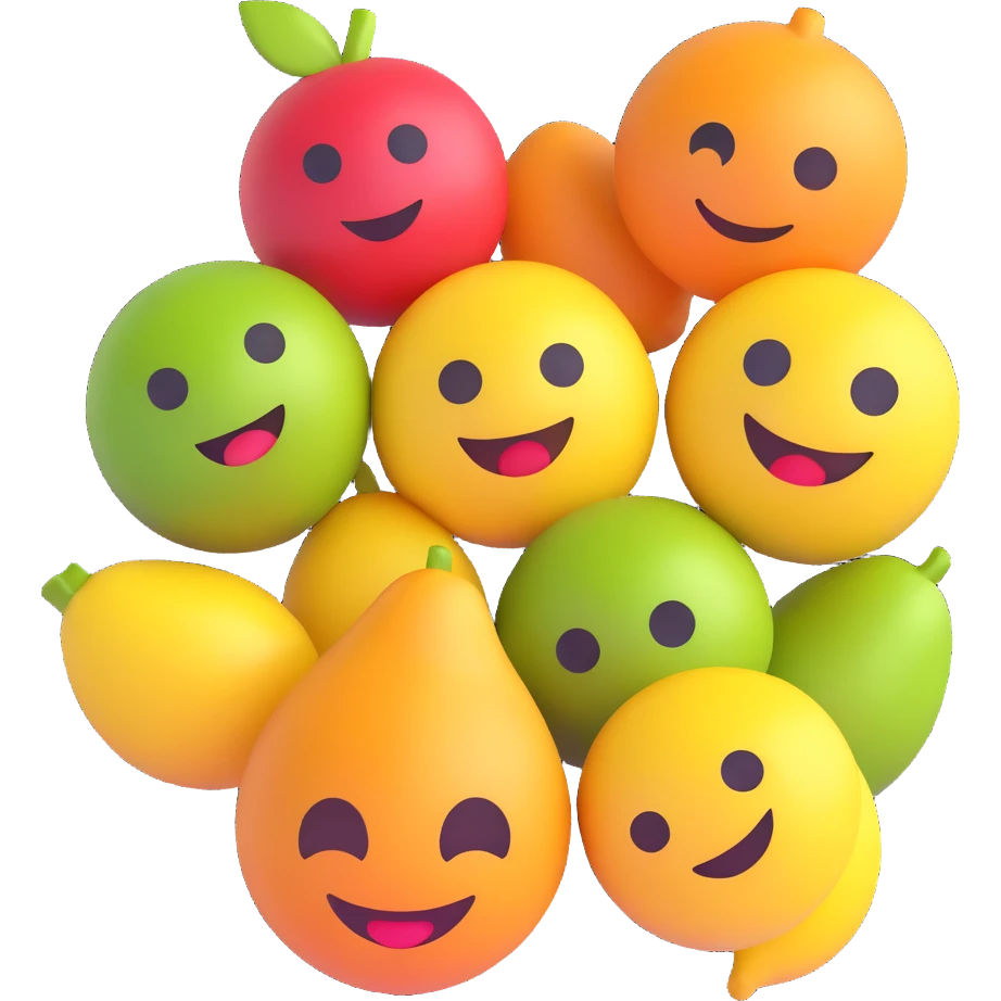 sour fruits, microsoft style 3d fluent emojis emoji