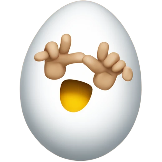 Little egg man throws his hands in the air going wild ￼ emoji
