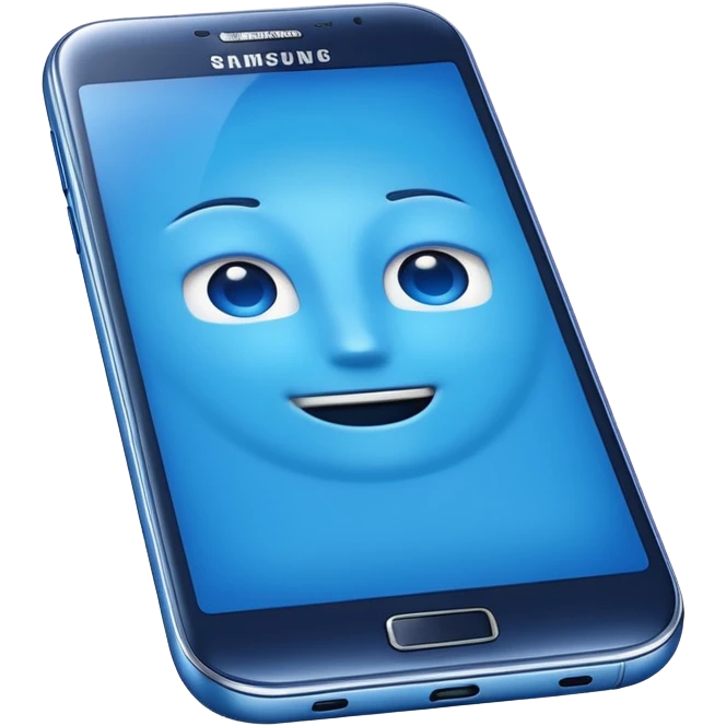 a blue Samsung phone emoji