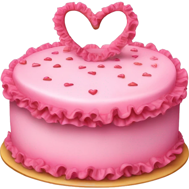Birthday cake heart ruffles pink coquette emoji