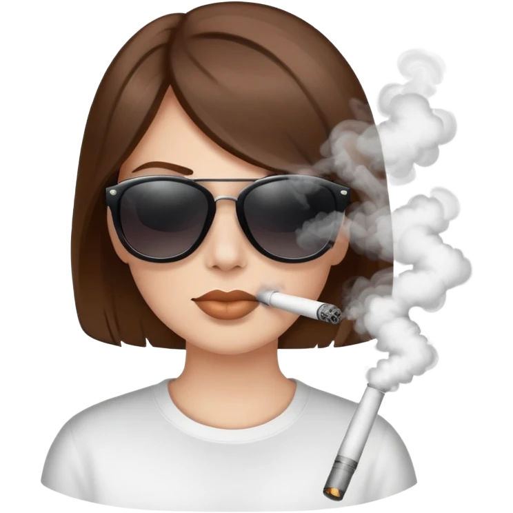 🧑🏻🕶️💨 brown hair white skin emoji