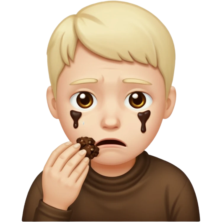 Depressed nerd eating poo emoji