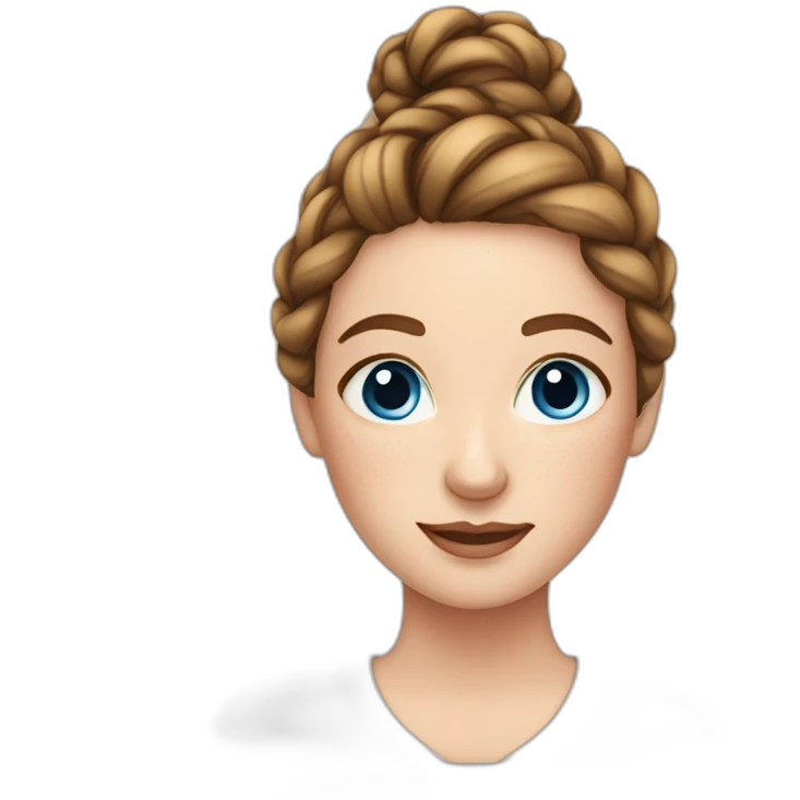 lady with freckles, blue eyes and a French braid emoji