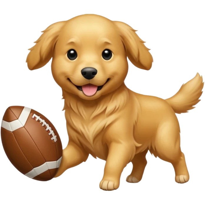 Un chien qui fait du football emoji