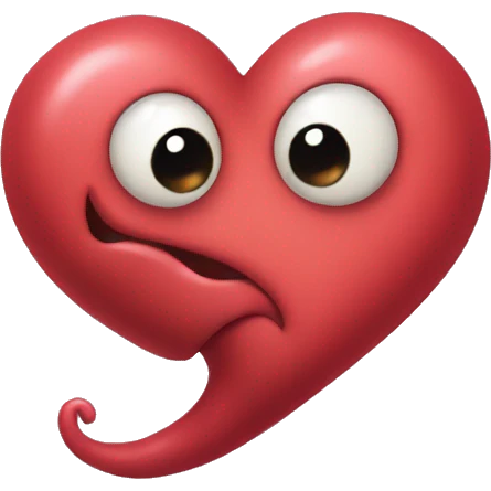 worm in the shape of a heart emoji