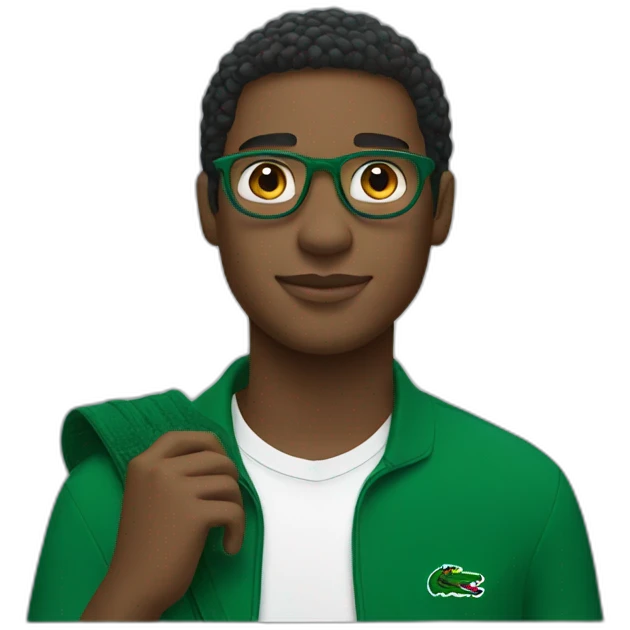 Black guy using lacoste emoji