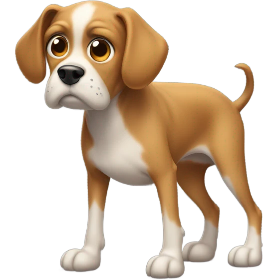 Scared depressed dog emoji