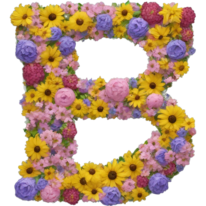 Latter P made out of flowers emoji