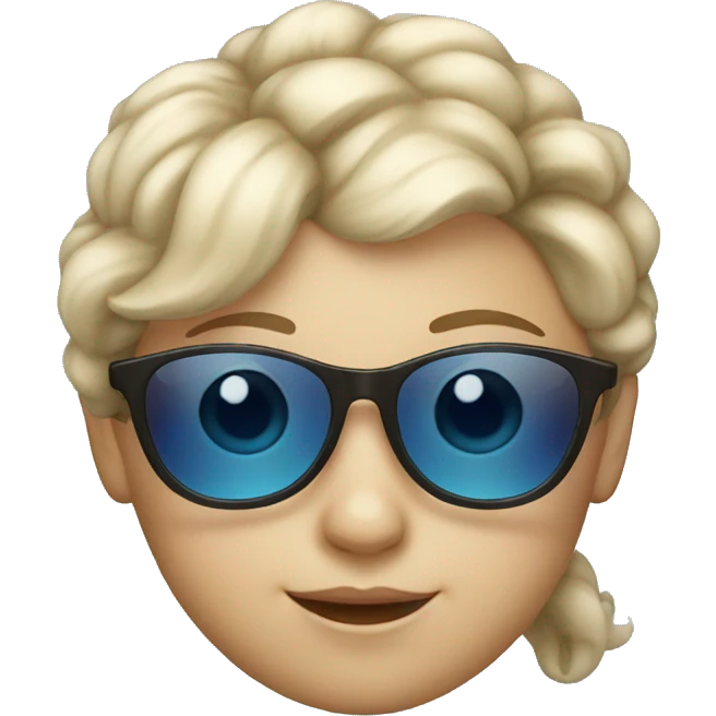 4 year old white girl with blue sun glasses emoji