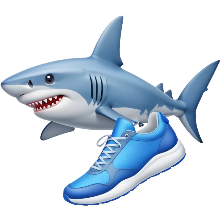 Az a un tiburón con unas zapatillas azules  emoji