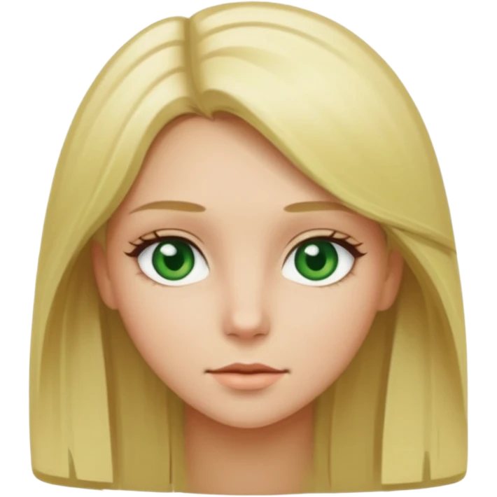 Blonde girl with green eyes and medium straight hair emoji