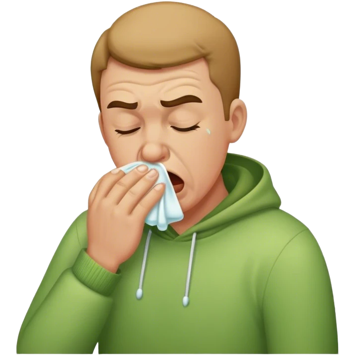  Man sneezing Booger emoji