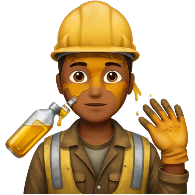 Oil plant worker in spilled clothes emoji