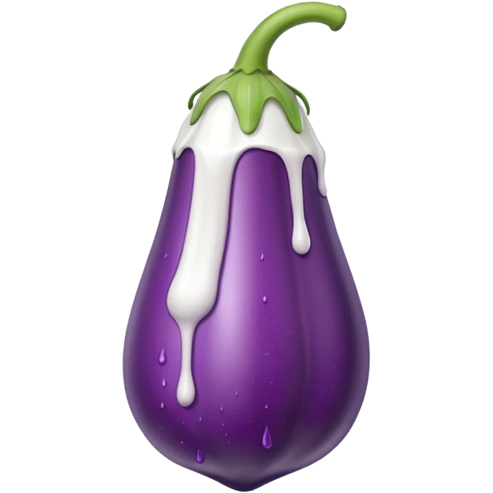Long Eggplant dripping white liquid from the top emoji