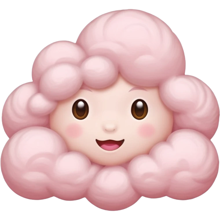 A soft pink cloud with gentle cotton-like fluff. emoji