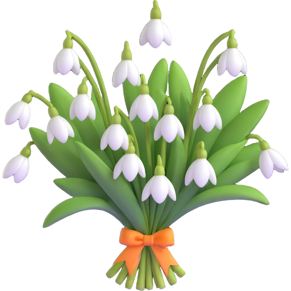 bouquet of snowdrop flowers emoji