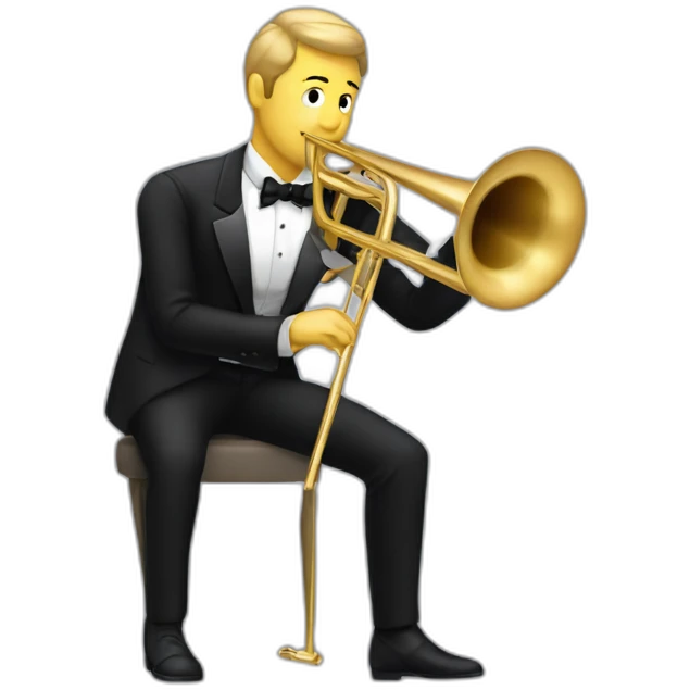 Classical Trombone player in a tuxedo emoji