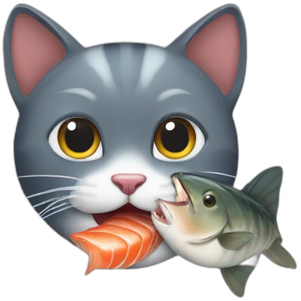 cat eat fish emoji
