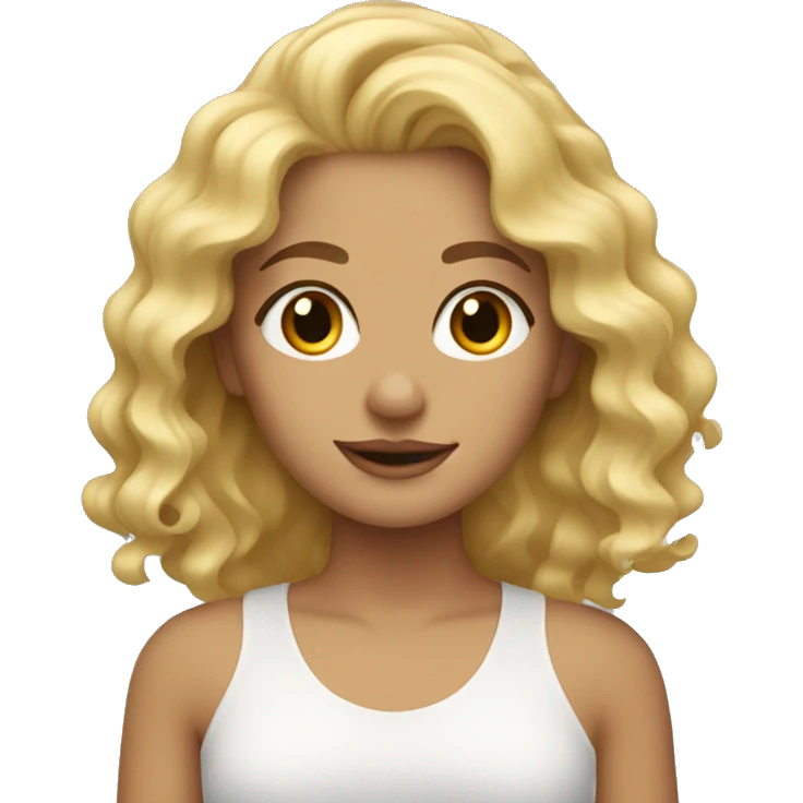 blonde girl with wavy hair emoji