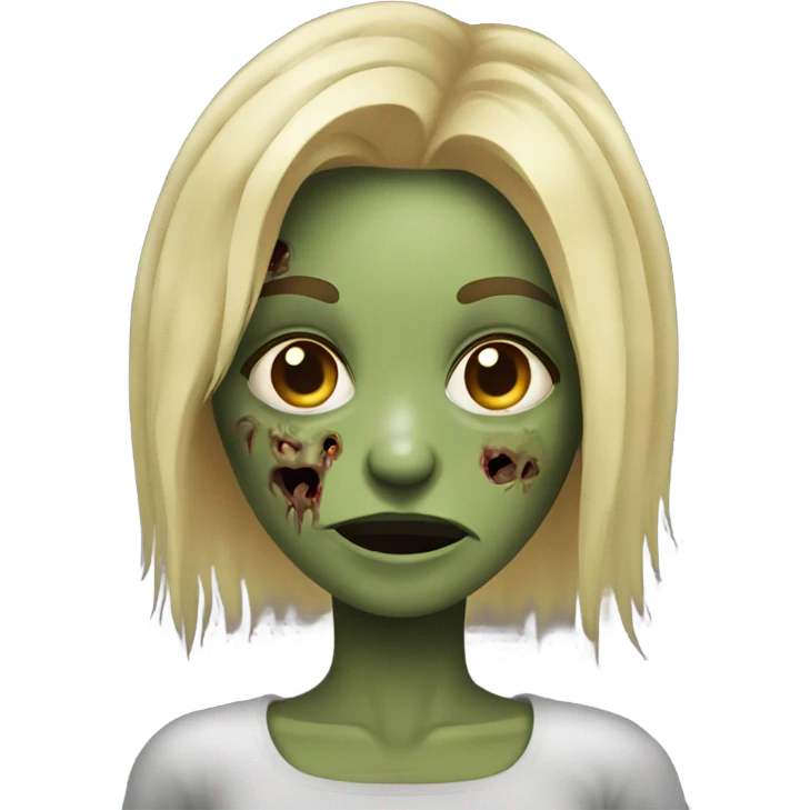 Zombie girl with blonhaird hair emoji