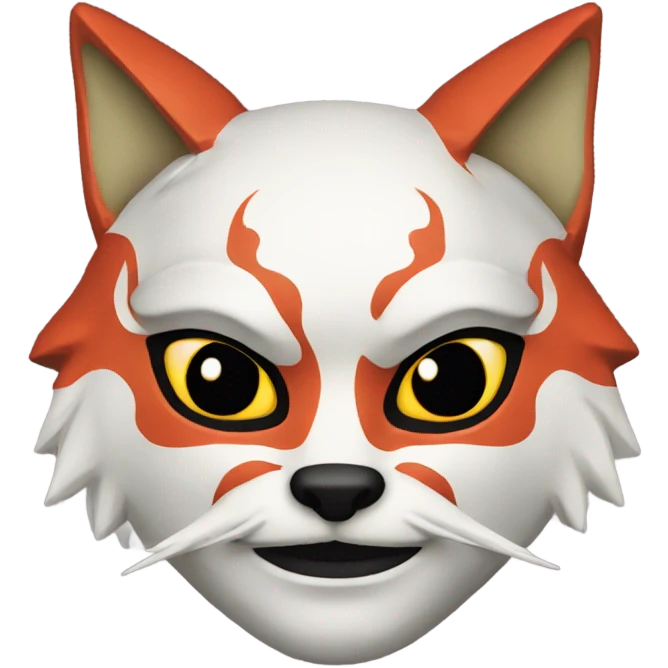 Man wearking kitsune japanese mask emoji