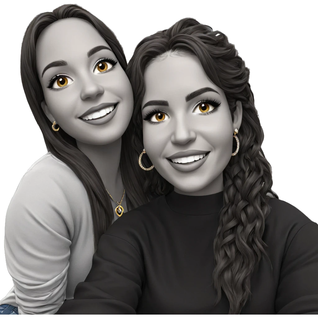 smiling girls with jewelry emoji