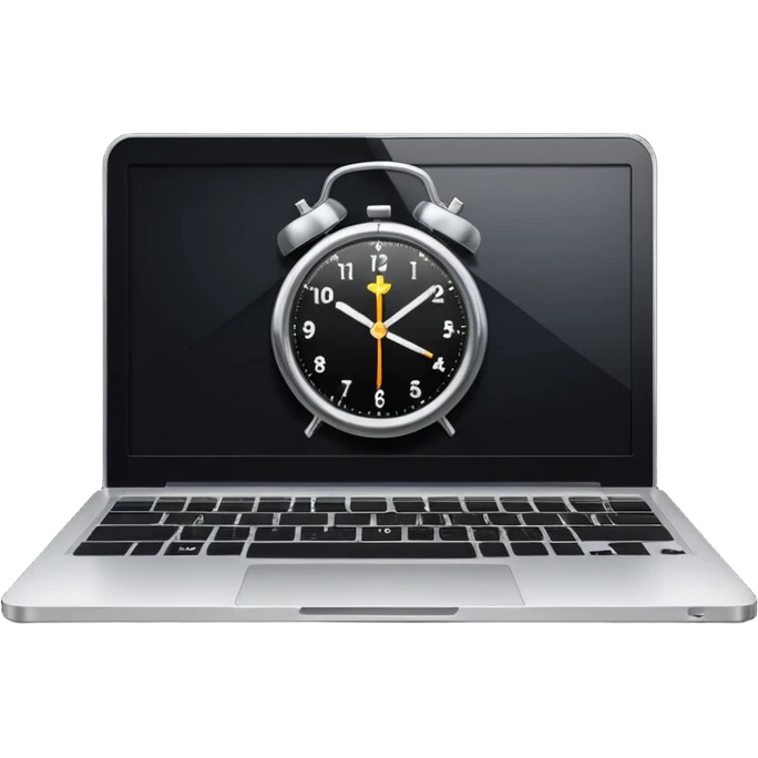 laptop with a clock above it emoji