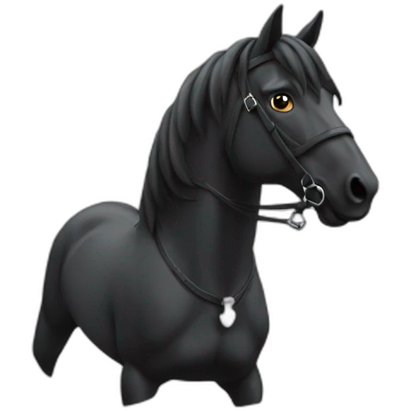 Cheval noir corps entier emoji