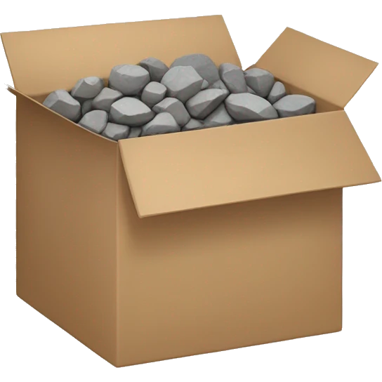 cardboard box full of rocks emoji