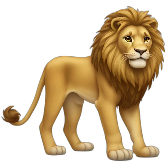 Lion standing on feet emoji