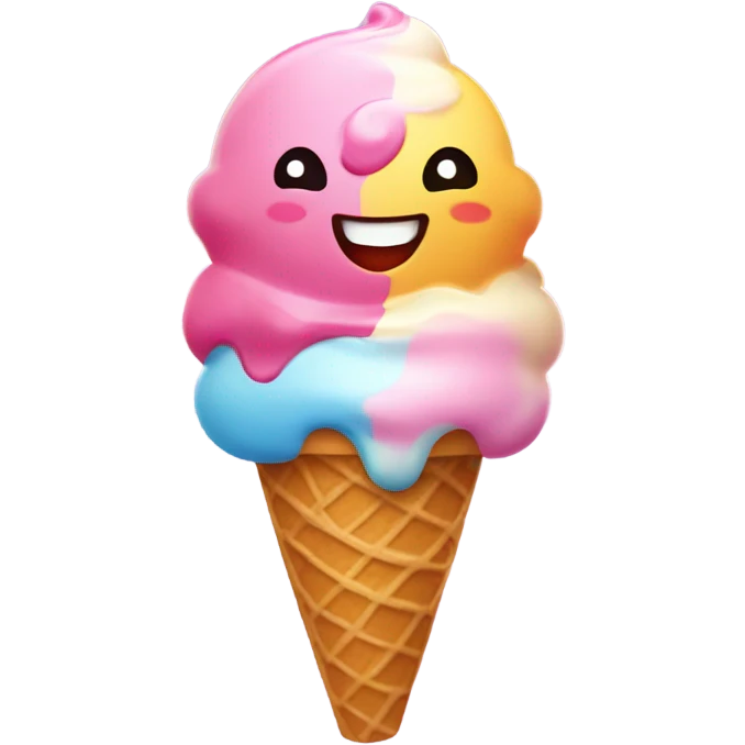 Kirby eating ice cream emoji