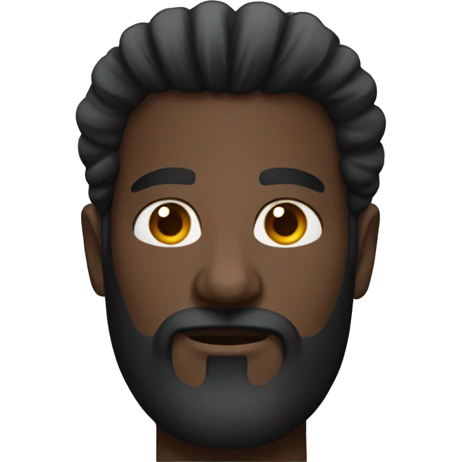 Dark man with bun and beard emoji