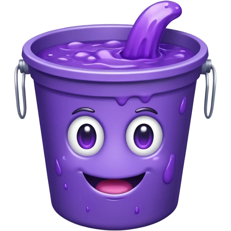 bucket filled with purple slime emoji
