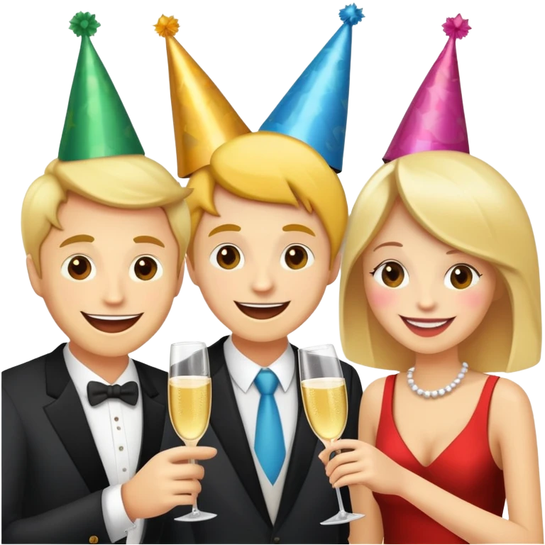 Happy characters mingling and socializing at a party emoji