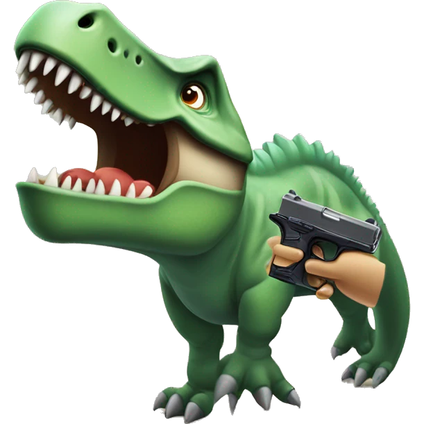 dinosaurio con pistola emoji