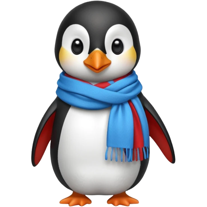 penguin with different scarf color  emoji