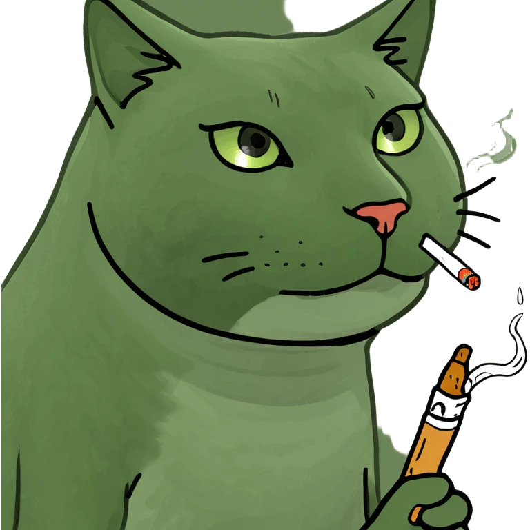 A cat with cigarette  emoji