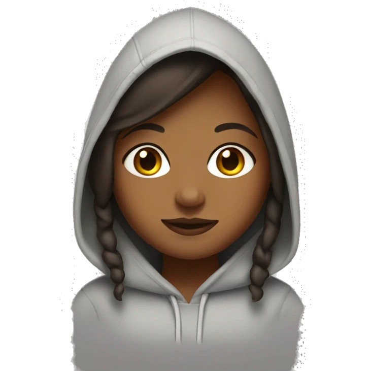 Brown girl with hoodie emoji