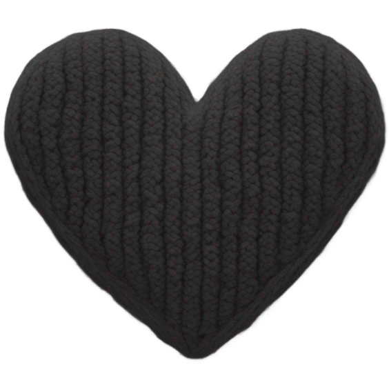 Knitted black heart emoji