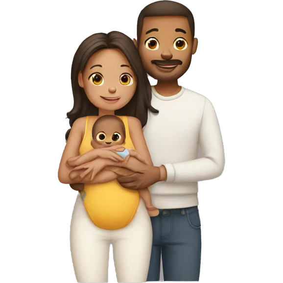 couple with baby emoji